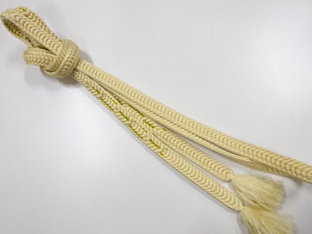 JAPANESE KIMONO / HAND-TIED OBIJIME CORD / SILK